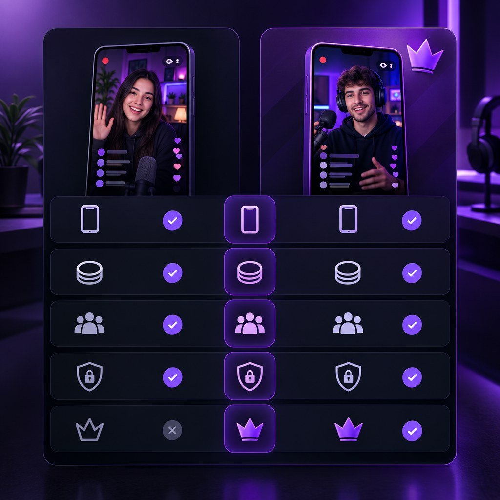 Live streaming platform comparison guide concept