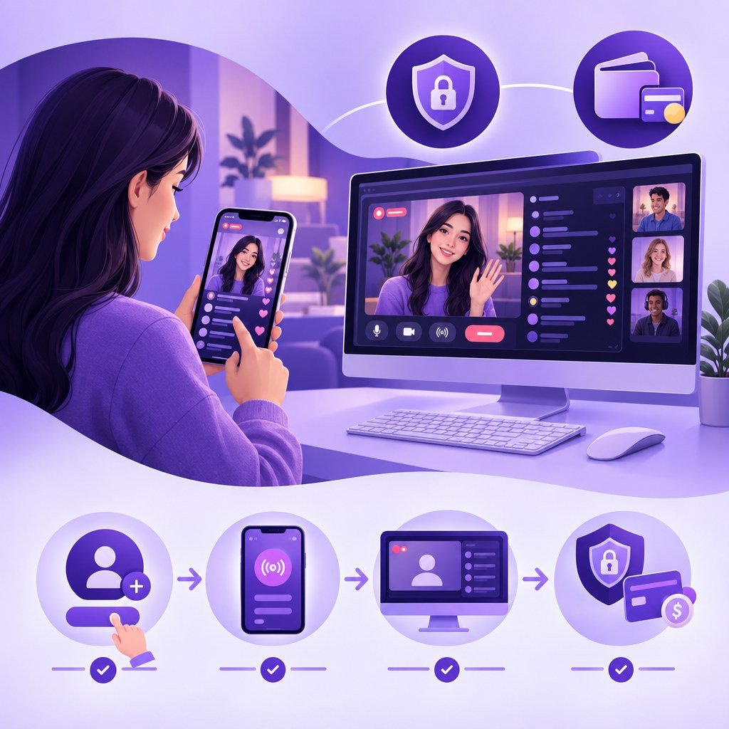 Beginner guide concept for first-time live cam site visitors