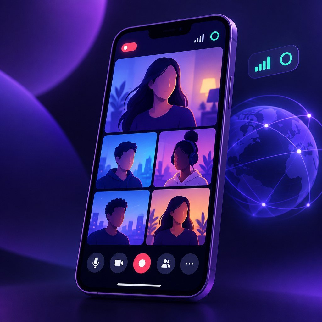 Mobile live streaming platform guide shown on phone-sized screens