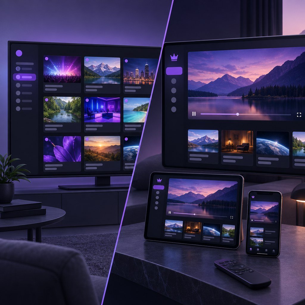 Public-room versus premium live cam platform comparison concept